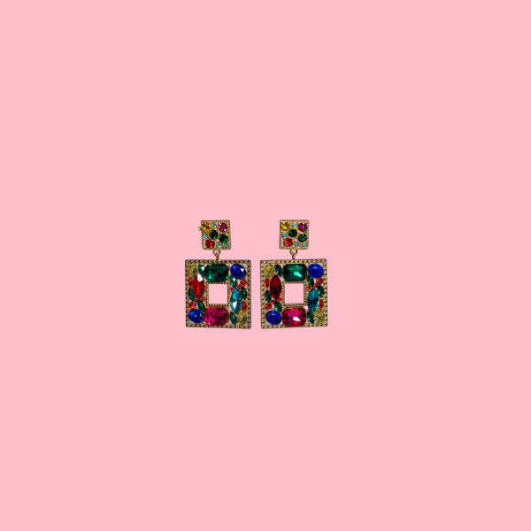 Bejeweled Square Earrings - Image 4