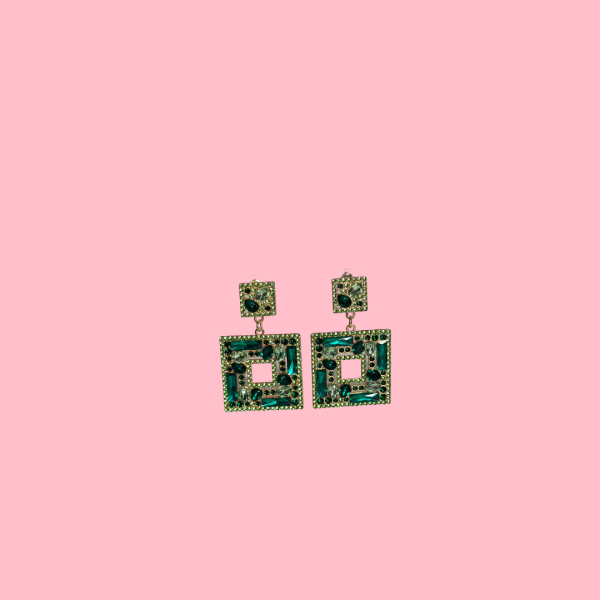 Bejeweled Square Earrings - Image 3