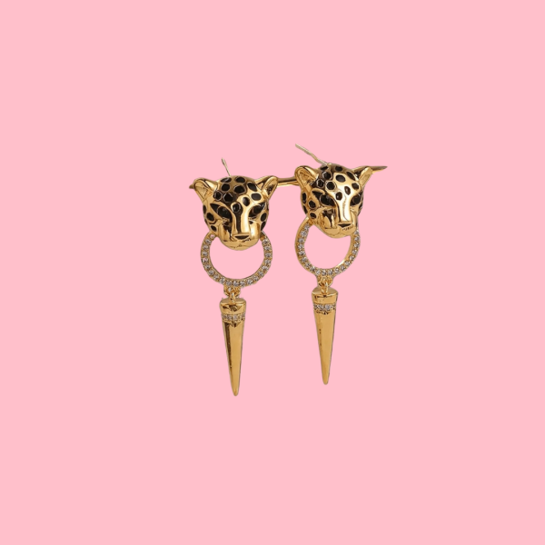 Leopard Head Drop Earrings